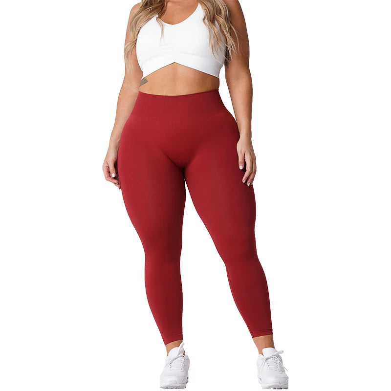 Seamless Womens Soft Workout Tights Fitness Outfits Yoga Pants High Waisted Gym Wear Spandex Leggings