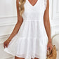 Summer Fashion Women's Mini Dress Casual White Sleeveless High Waist Beach Cotton Short Dress