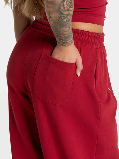 Women's Contrast line Wide Leg Joggers Running Trouser Cotton Mid Waist Casual Loose Sports Yoga Pants With Back Pocket Gymwear The Clothing Company Sydney