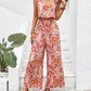 Elegant Long Women's Backless Wide Leg Jumpsuits Casual Sleeveless Floral Rompers Summer Matching Outfit Set