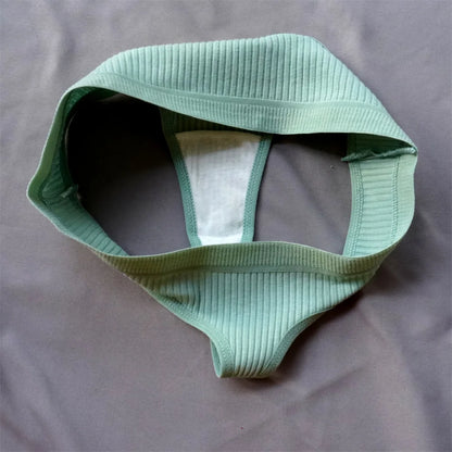 3 Pack Seamless Ribbed Cotton Thong Low Waist Bikini Briefs Sports Underwear Plus Size