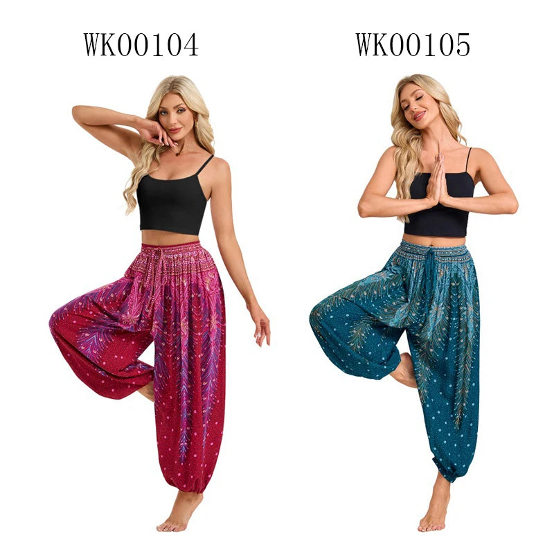 Boho Yoga Pants Women Hippie Harem Printed Dye High Waist Beach Wear The Clothing Company Sydney