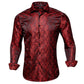 Hi-Tie Long Sleeve Silk Shirts for Men Suit Dress Outwear Male Slim Wedding Floral Paisley Gold Blue Red The Clothing Company Sydney