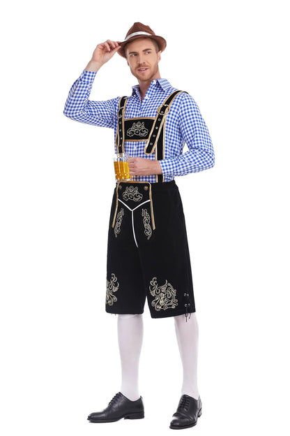 Men's Three Piece Oktoberfest Lederhosen Costume Bavarian German Festivals Suspenders Shirt Hat Male Cosplay Costume The Clothing Company Sydney
