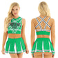 Women's Cheerleading Uniform Set Sleeveless Crop Top with Mini Pleated Skirt Cosplay Sports Stage Outfits