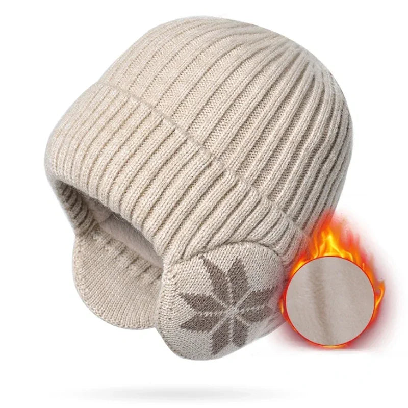 Men Women Winter Warm Plush Knitted Snow Fashion Hat Unisex Outdoor Ear Protection Caps Beanies Skulls
