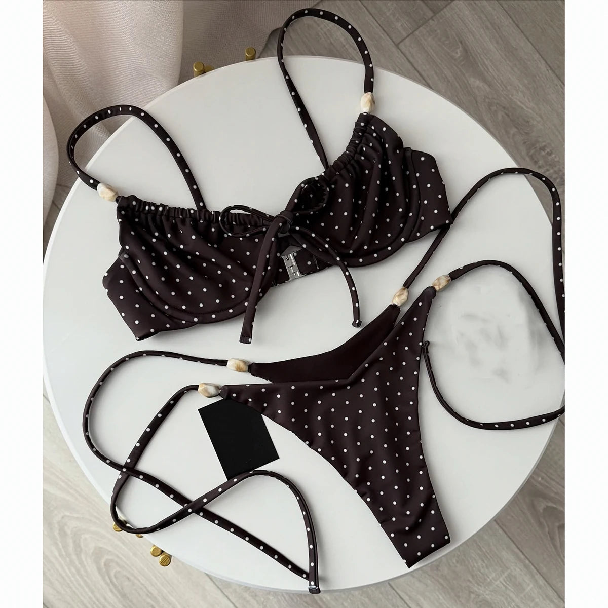 2 Piece Push Up Swimsuit Swimwear Bikini Set Beads Biquini Bathing Suit Dot Swimming Suit Beachwear The Clothing Company Sydney