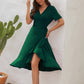 Short Sleeve Ladies Summer Ruffle Hem Slim Wrap Dresses With Belt The Clothing Company Sydney