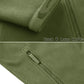 Full Zip Up Tactical Green Fleece Jacket Thermal Warm Work Coats Men's Pockets Safari Jacket Hiking Outwear Windbreaker