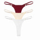 3 Pack Set Women's Panties Cotton Thongs Low Rise G String Solid Color Seamless Female Underpants Lingerie Underwear The Clothing Company Sydney