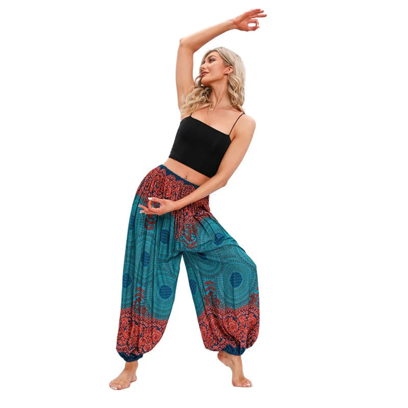 Boho Yoga Pants Women Hippie Harem Printed Dye High Waist Beach Wear The Clothing Company Sydney