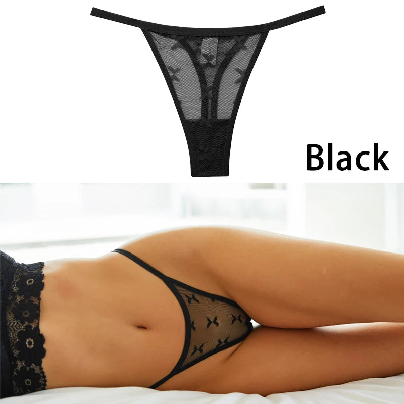 G String Thong Mesh Women Panties Low Waist Underpants T-back Underwear Thongs