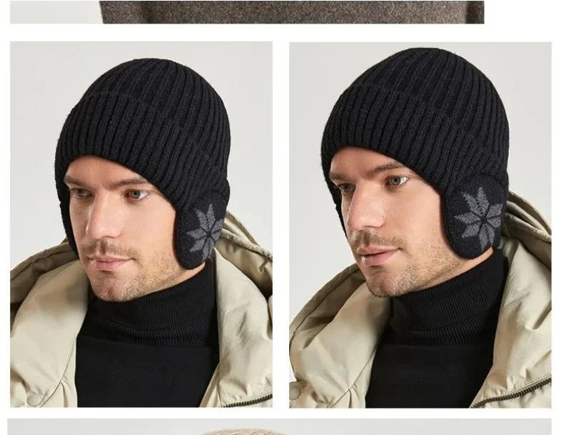 Men Women Winter Warm Plush Knitted Snow Fashion Hat Unisex Outdoor Ear Protection Caps Beanies Skulls