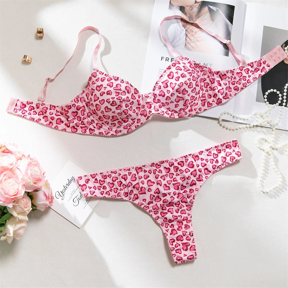 Knitted Lingerie 2 Piece Set Fashion Flower Printing Push Up Bras And Panties Suits Outfits The Clothing Company Sydney