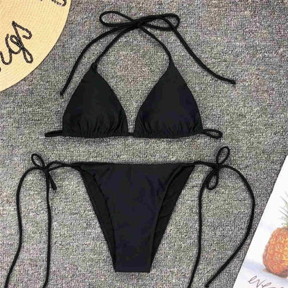 Neon Pink Brazilian Bikini Women Swimwear Halter Swimsuit Two piece Bikini set Bather Bathing Suit The Clothing Company Sydney