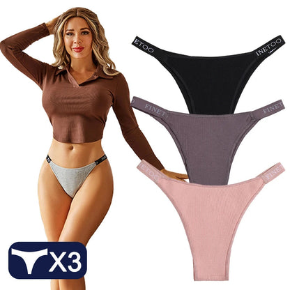 3 Women Cotton Panties Briefs Underpants Female  Thongs Women's T-Back Intimate Lingerie Underwear The Clothing Company Sydney
