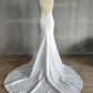 Satin Wedding Dress V-neck Spaghetti Straps Backless Formal Pleat Bridal Grown