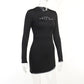 Elegant Letters Rhinestones Casual Fashion Mini Dress Women's Clothes Autumn Long Sleeve Bodycon Day Dresses Slim Dress The Clothing Company Sydney