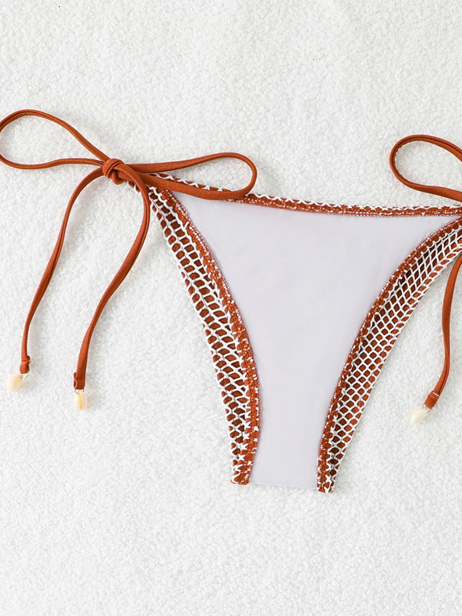 2 Piece Halter String Triangle Bikini Swimwear Mesh Swimsuit Solid Bathers Bathing Swimming Swim Suit Beachwear The Clothing Company Sydney