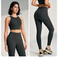 2 Piece Yoga Gym Running Leggings Crop Top Matching Outfit Set