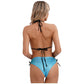 Women's Mermaid Print Swimsuit Bikini Bathing Suit Halter Sponge Pad Bra and Drawstring Briefs Beach Pool Surfing Swimwear