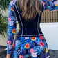 Long Sleeve Surfing Swimsuit Tropical Print Swimwear Women Two Piece Rashguard Diving Clothes Bathing Swimming Suit The Clothing Company Sydney