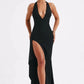 Deep V Neck Thigh High Split Maxi Halter Sleeveless Backless Bodycon Club Party Long Dress The Clothing Company Sydney