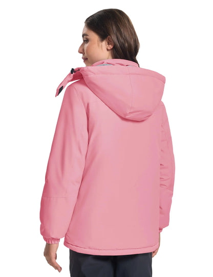 Womens Winter Thermal Warm Fleece Lined Waterproof Snow Ski Hood Coat Mountain Snowboarding Windbreaker Jacket