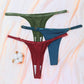 3 Pack Set Women's Panties Low Waist Cotton G-string Thong Panties Solid Colour Metal T-pants Panties Lingerie The Clothing Company Sydney