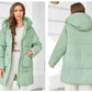 Hooded Parkas Women's Plus Size Casual Hooded Pocket Women Down Jacket Coat Outwear