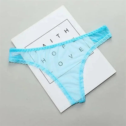 Transparent Thong Panties Women Lace See Through Mesh Bottom Seamless Low-rise T-pants Underwear The Clothing Company Sydney