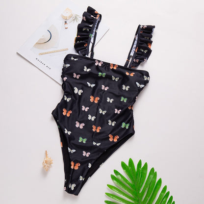 High Cut Ruffled Female Swimwear One Piece Swimsuit Women Backless Monokini Bather Bathing suit Swim Bodysuit The Clothing Company Sydney