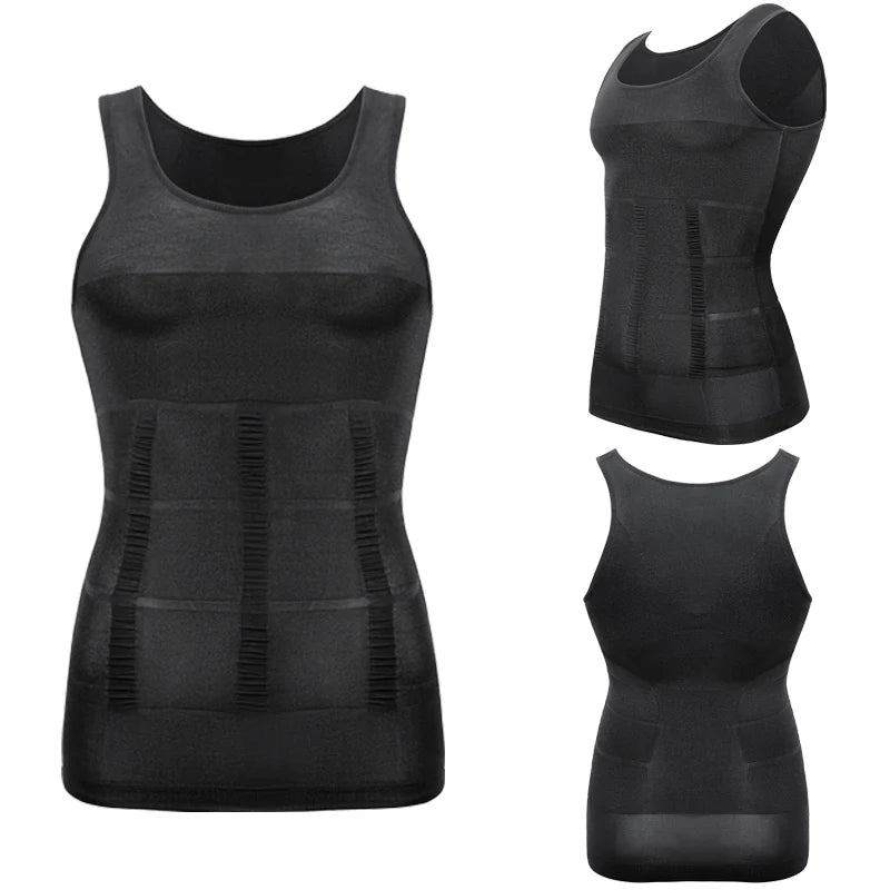 Men's Body Shaper Vest Shirt Abs Gym Workout Compression Tank Top Sleeveless Shapewear