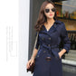 Spring And Autumn Women's Mid-Length Trench Coat Tie-In Jackets Coats The Clothing Company Sydney