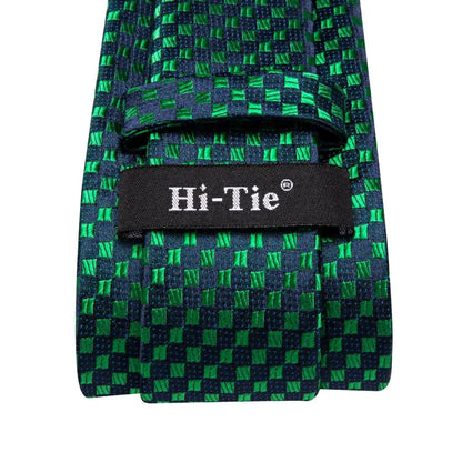 Green Paisley Silk Tie Set for Men – Necktie, Pocket Square & Cufflinks The Clothing Company Sydney
