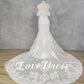 Mermaid Lace Sweetheart Off The Shoulder Bride Gowns With Train Backless Button Wedding Dress