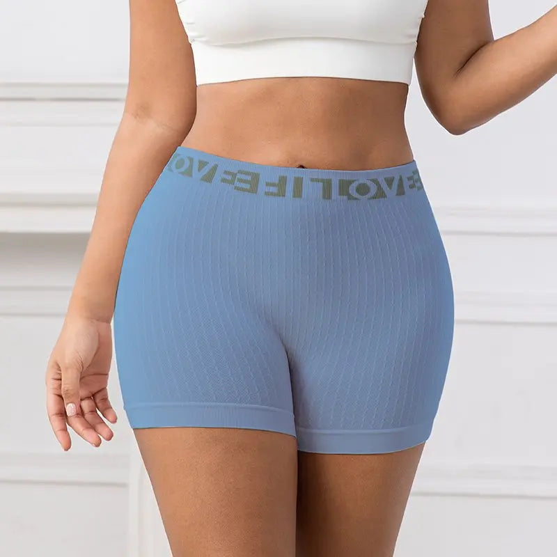 Ribbed Yoga Seamless High Waist Elastic Breathable Quick Dry Fitness Running Casual Sports Bike Shorts for Women