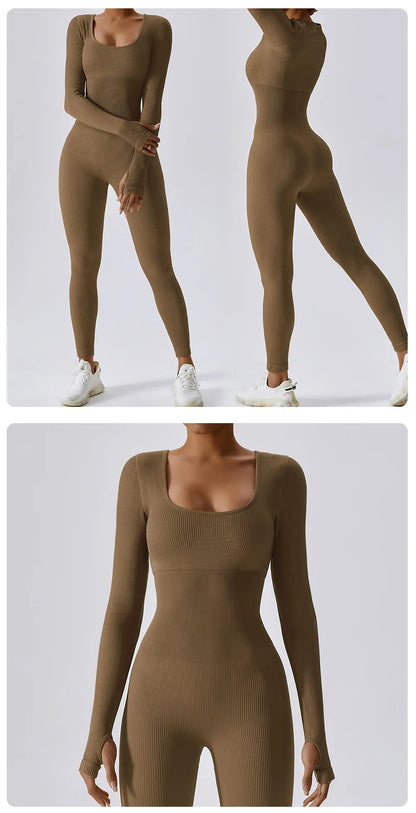 Women's tracksuit Yoga Set Yoga Jumpsuits One Piece Workout Long Sleeve Rompers Sportswear Gym Set Workout Clothes The Clothing Company Sydney