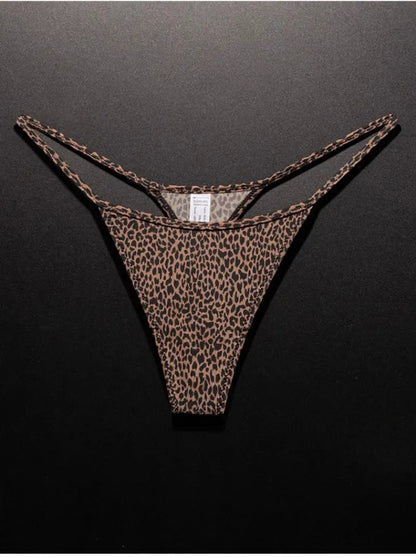 Low Waist G String Leopard Women Panties Briefs Thong Ice Slik T-back Underwear Seamless Lingerie The Clothing Company Sydney