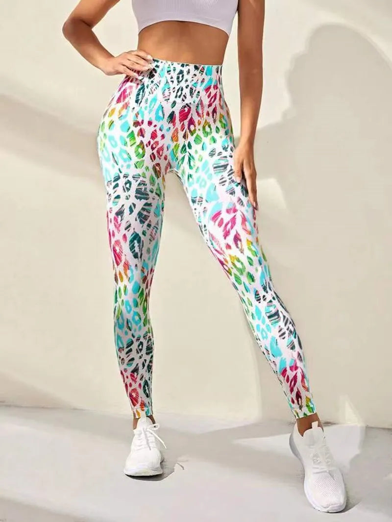 Women's 3D Print Tie Dye Sports Seamless High Waist Fitness Push Up Leggings Gym Clothing Workout Tights Pants The Clothing Company Sydney