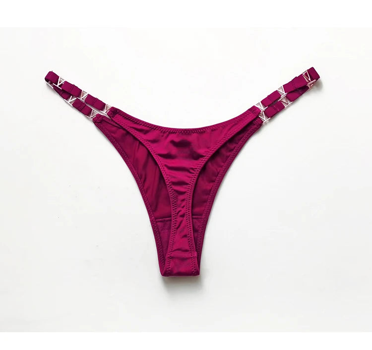 Seamless Thong Women Underwear Briefs Panties Zebra Flower Low Rise Metal Buckle G String Undies