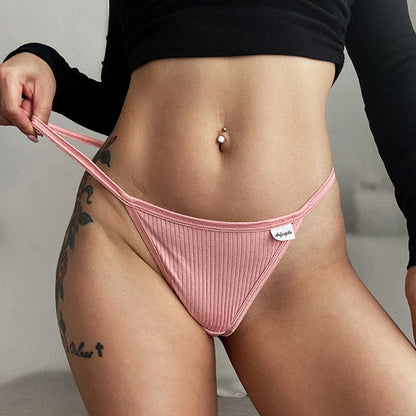 Cotton Women's Panties Thongs Lingerie Briefs Female Underwear Sports G-String T-Back Breathable Underpants
