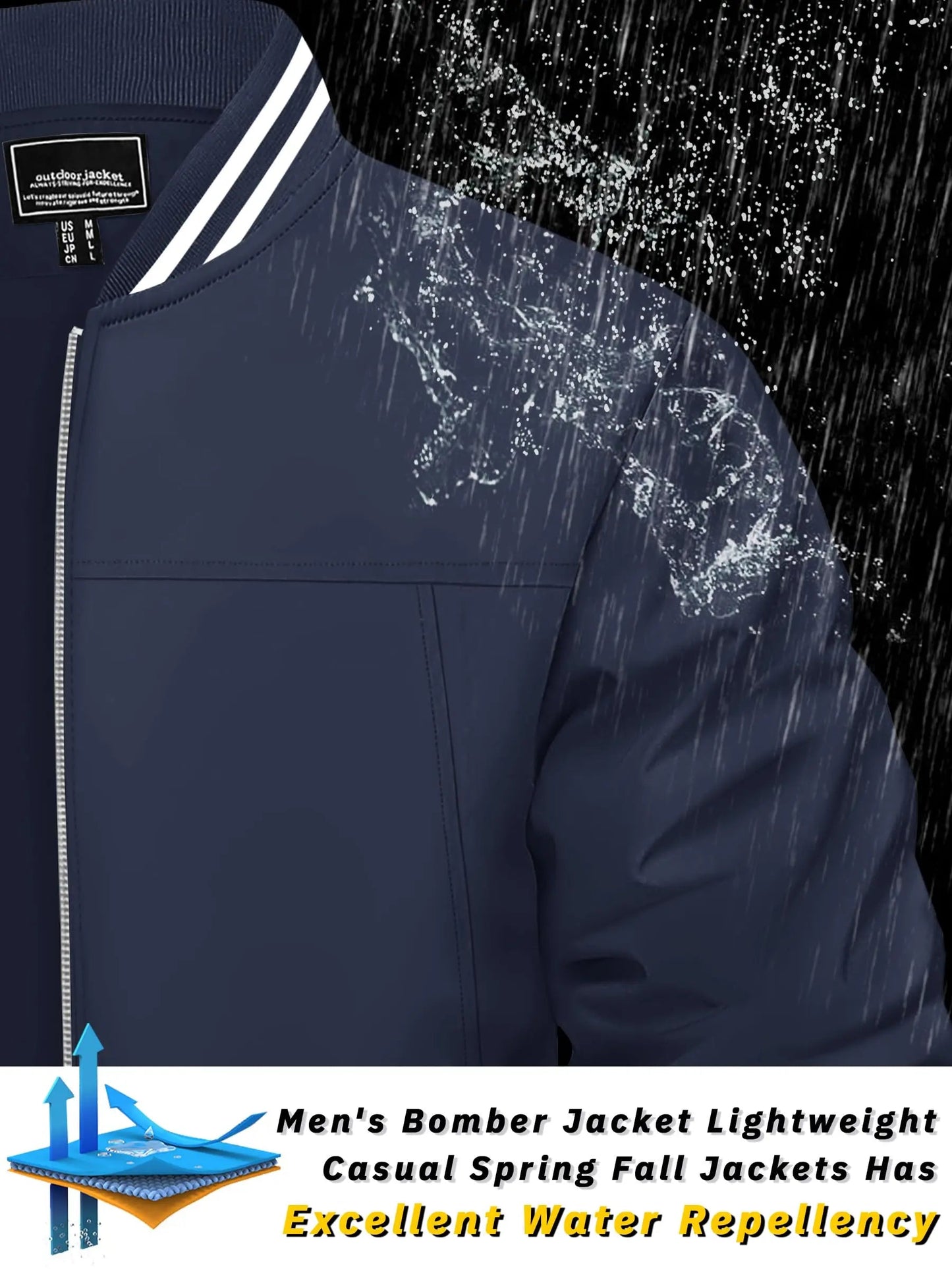 Spring Autumn Casual Jacket Mens Lightweight Full Zip Bomer Jacket Waterproof Outdoor Jacket Baseball Male Windbreaker The Clothing Company Sydney