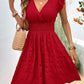 Elegant Short Summer Casual Slim Red Sleeveless Holiday Beach Dress Fashion V Neck A-line Dresses