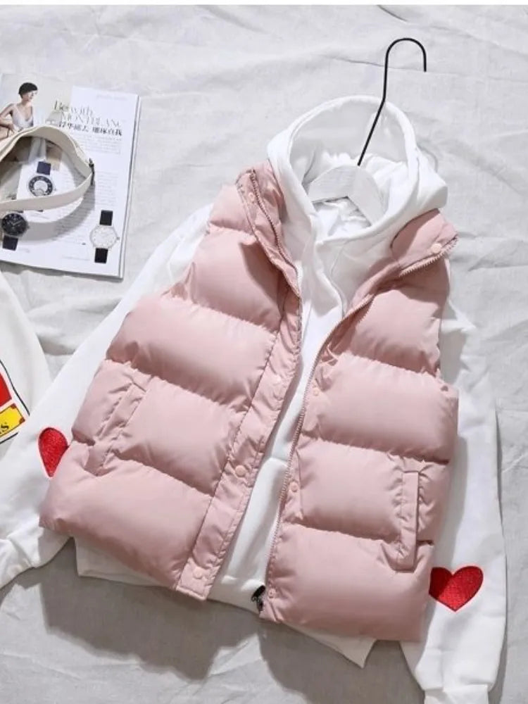 Women's Winter Warm Cotton Padded Puffer Vests Sleeveless Parkas Jacket The Clothing Company Sydney