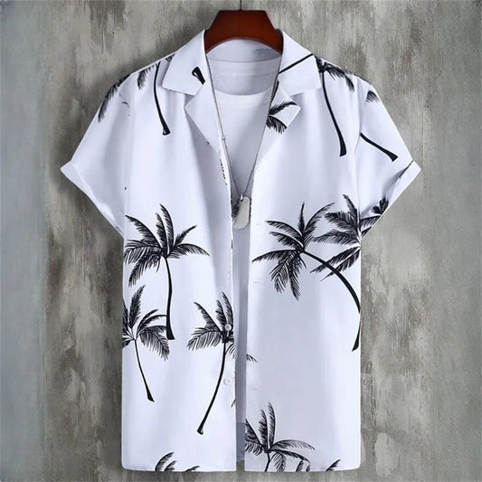 Short-sleeved shirt Floral Print Summer Beach casual men's Shirt