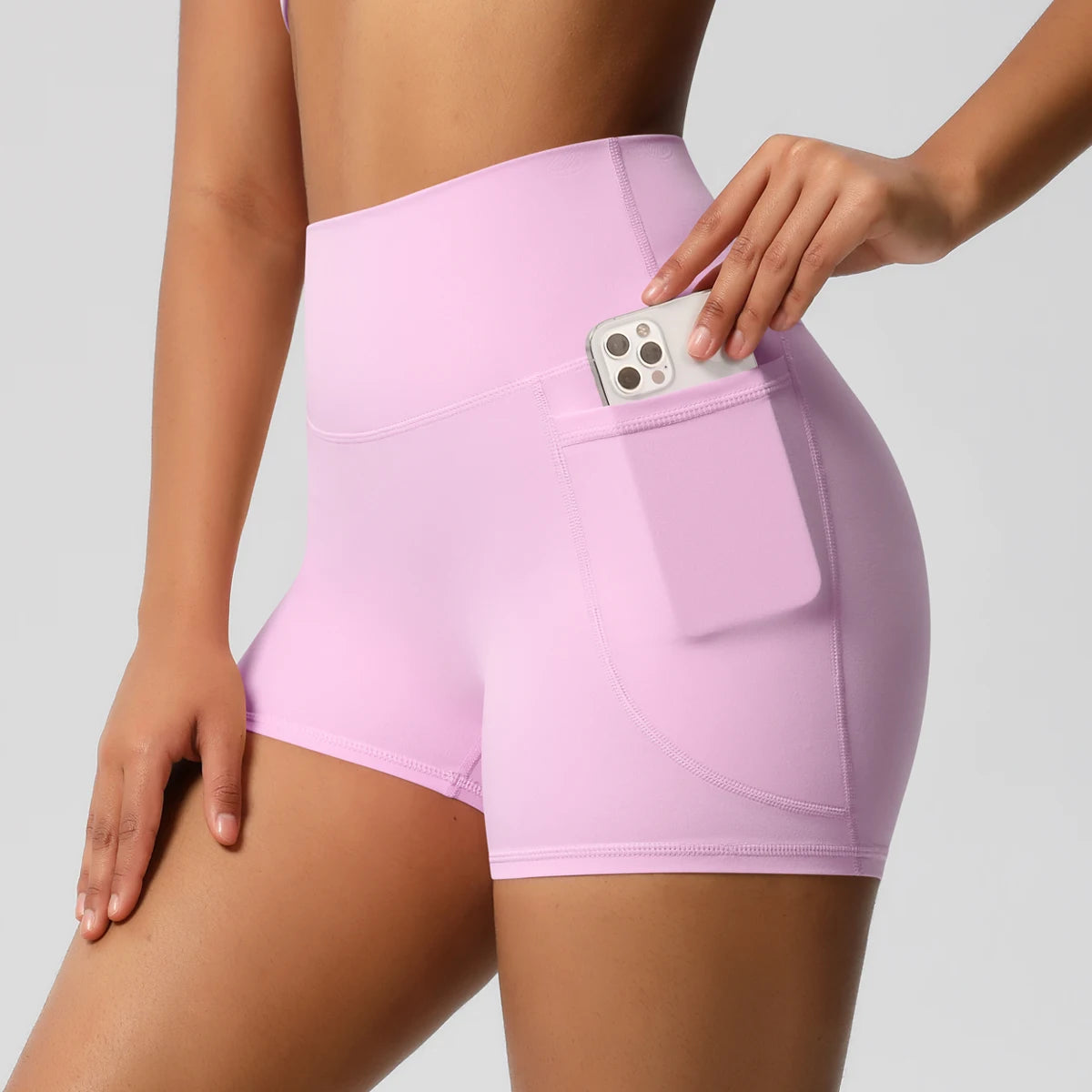 Women's Pocketed Yoga Legging Shorts Squat Proof High Waist Fitness Quick Drying Cycling Workout Gym Shorts