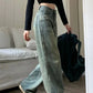 Vintage Baggy Straight Denim Trousers Y2K High Waist Loose Wide Leg Jeans Women Streetwear All-Match Casual Pants