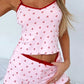 Women's 2 Piece Pajama Set Sleeveless Cherry Print Cami Tops Casual Shorts Sleepwear Pyjama Set The Clothing Company Sydney