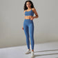 Seamless Ribbed Women's Sportswear Two Piece Yoga Set High Waist Gym Leggings Crop Top Fitness Sports Suits Acid Wash Activewear The Clothing Company Sydney